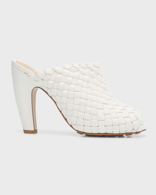 Lido Weave Peep-Toe Mule Sandals